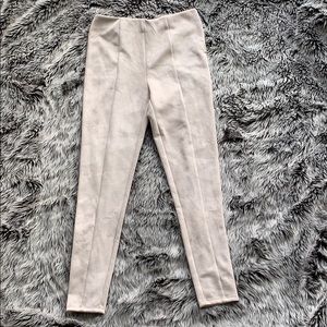 Forever 21 faux-suede cream/nude pants